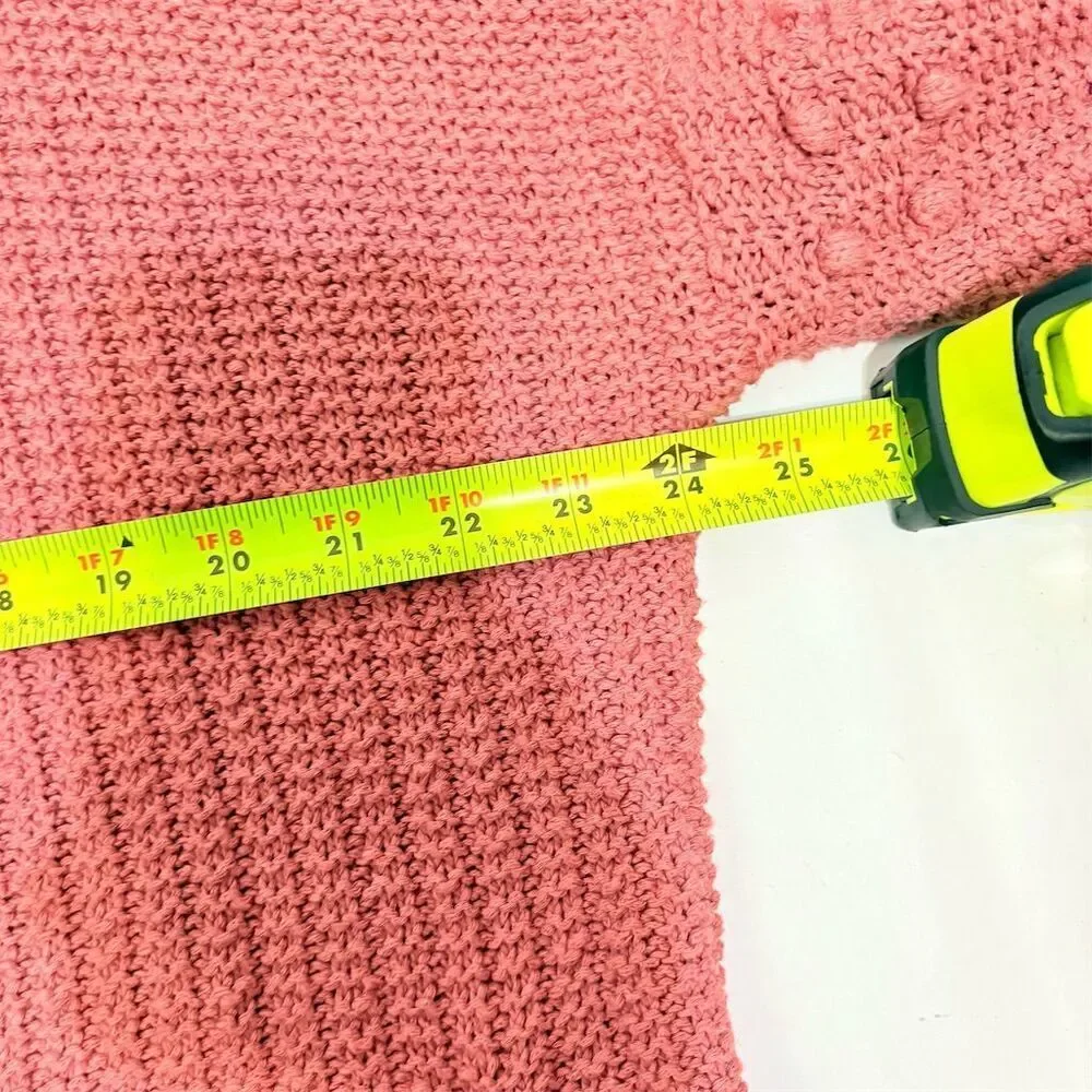 Madewell Women's XS Pink Bobble Balloon Sleeve Knit Cardigan Sweater‎ - Picture 8 of 8